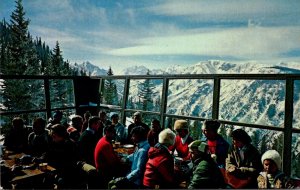 Colorado Aspen Highlands Skiers On Porch Of Cloud 9 Restaurant