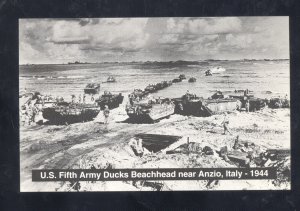 WWII BATTLE ACTION ANZIO ITALY 1944 US FIFTH ARMY DUCKS BEACHHEAD POSTCARD