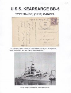 1919, USS Kearsarge, BB-5 to MA, R-3, T-36 Type Canx (N6414)