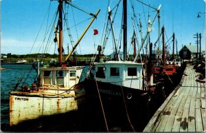Fishing Boats Dock Cape Cod Massachusetts MA Postcard VTG UNP Dexter Vintage  