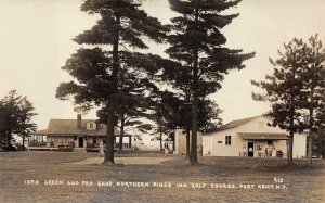 10TH GREEN NORTHERN PINES INN GOLF COURSE PORT KENT NEW YORK REAL PHOTO POSTCARD