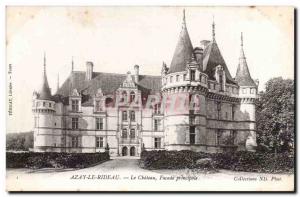 Azay le Rideau Old Postcard Facade The main castle