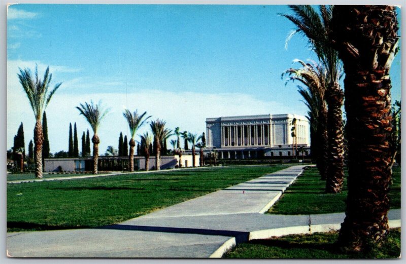 Vtg Mesa Arizona AZ Mormon Temple Latter Day Saints North Face 1950s Postcard