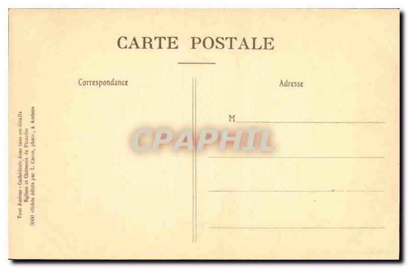 Old Postcard Amiens Stalls Choir Staircase