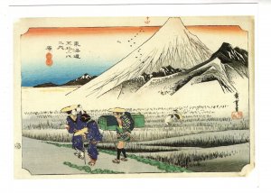 Rice Fields, Mount Fuji, Japan, Postcard is Approx 5 X 6.5 in