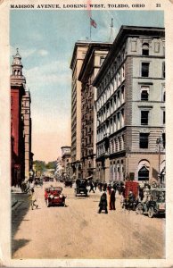 Ohio Toledo Madison Avenue Looking West 1923