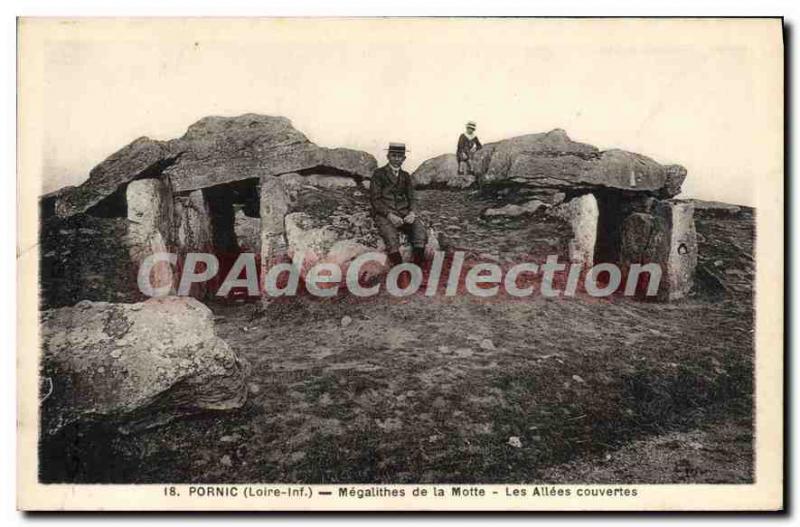 Postcard Ancient Pornic Megalithes the mound Les Allees Covered