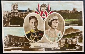Mint Color Picture Postcard King George VI Coronation Souvenir 1937 KGVI