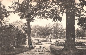 Vintage Postcard 1906 Major's Hill Park Central Fountain Ottawa Ontario Canada