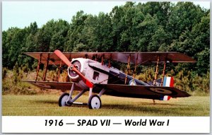 Spad VII World War I Societe Pour Appareils Deperdussin Aircraft VA Postcard