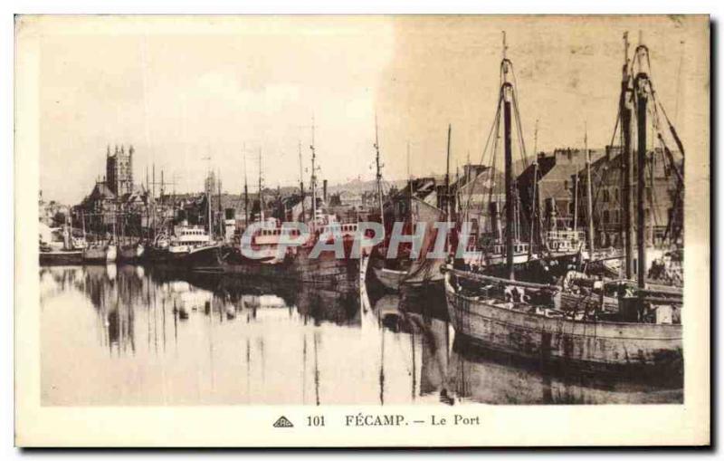 Postcard Fecamp Old Port Yacht