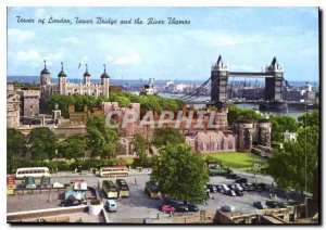 Postcard Modern Tower of London Tower Bridge and the River Thames