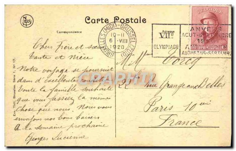 Old Postcard Brussels City Hotel