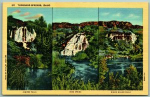 Multiview Thousand Springs Idaho ID UNP Unused Linen Postcard F5