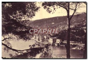 Old Postcard Villefranche Sur Mer through the pines