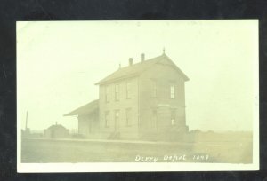 RPPC DERRY LOUISIANA LA. RAILROAD DEPOT TRAIN STATION REAL PHOTO POSTCARD