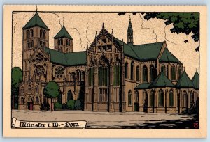 North Rhine-Westphalia Germany Postcard Münster I.W. Cathedral c1940's