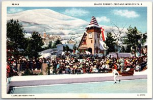 VINTAGE POSTCARD BLACK FOREST AREA AND SKATE RINK AT CHICAGO WORLD'S FAIR 1933