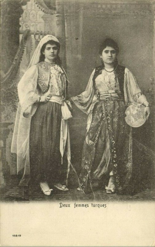 turkey, Deux Femmes Turques, Two Turkish Girls (1899) Postcard