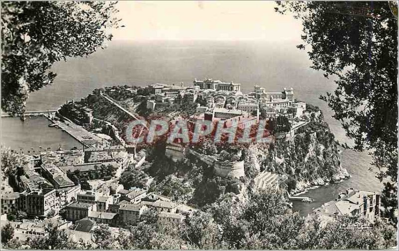Modern Postcard Principality of Monaco Monaco city on a rock