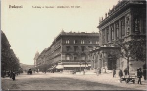 Hungary Budapest Andrassy ut Operaval Vintage Postcard C064