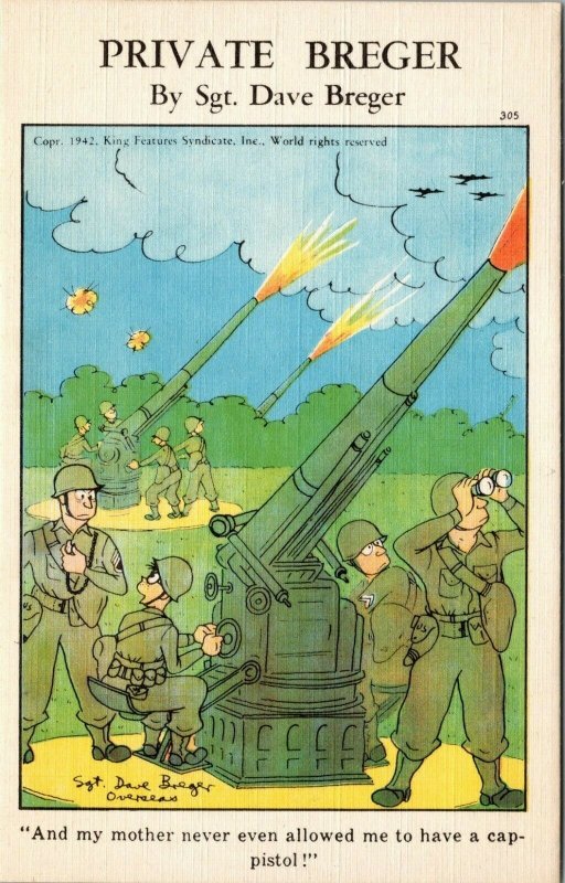 Private Breger By Sgt Dave Breger 1942 Comic WWII Military Militaria Artillery