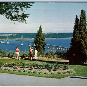 c1950s Quebec City, Que Island of Orleans Bridge Birds Eye Chrome Photo PC A237