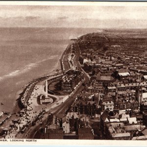 c1940s Blackpool, England Aerial View Tower North Pier WWII Churchill Quote