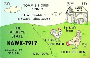 QSL Radio Card From Newark Ohio KAWX-7917 