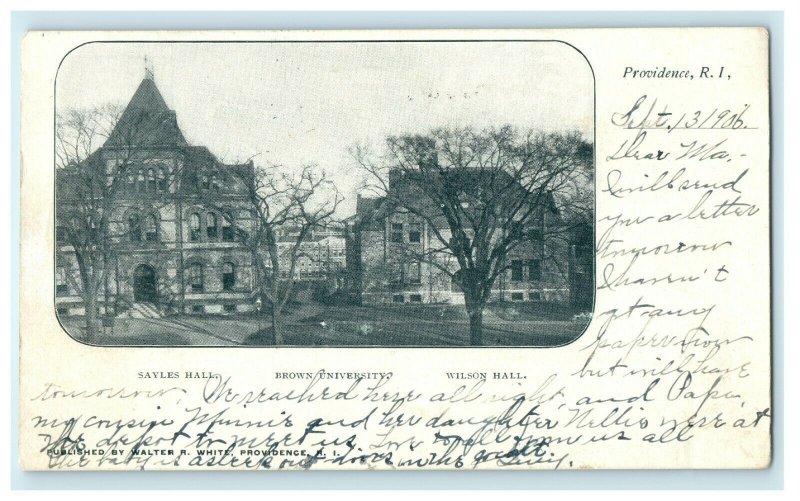 1906 Sayles and Wilson Hall, Providence Rhode Island RI Postcard