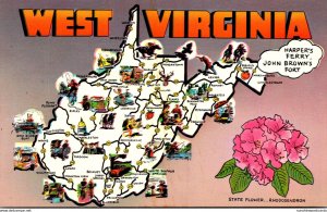 Map Of West Virginia With Greetings From The Vacation Wonderland In The Upper...