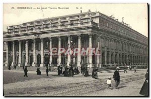 Old Postcard Bordeaux Grand Theater Municipal