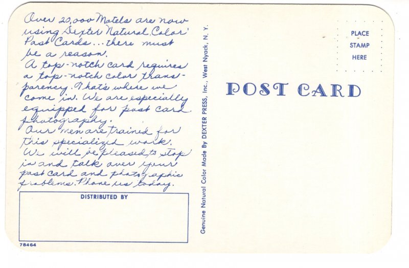 Postcard Printing Advertising, Motel, Deltiology