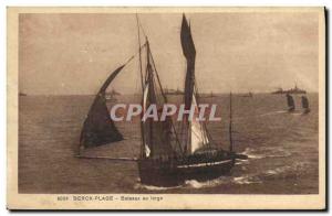 Postcard Old Fishing Boat Berck Beach Boat off