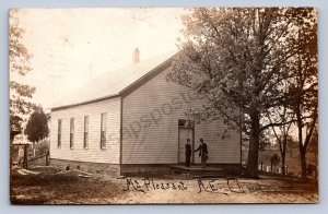 J99/ Mount Pleasant Ohio RPPC Postcard c1910 M.E. Church Building 232