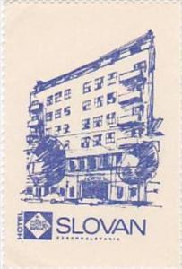 CZECHOSLOVAKIA HOTEL SLOVAN VINTAGE LUGGAGE LABEL