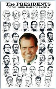 THE PRESIDENTS of the UNITED STATES Portraits  RICHARD NIXON #36 c1970s Postcard