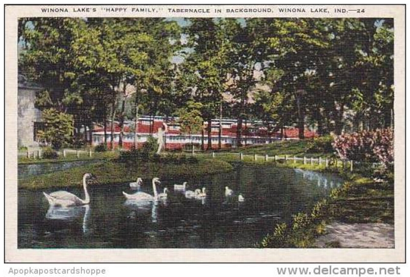 Indiana Winona Lake Winona Lakes Happy Family Tabernacle In Background