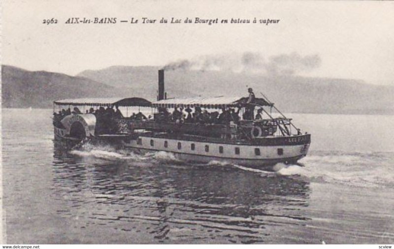 AIX-LES-BAINS, Le Tour du Lac du Bourget en bateau a vapeur, Savoie, France,