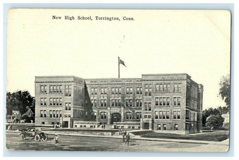 c1910 The New High School Building Torrington Connecticut CT Antique Postcard 