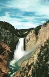 Vintage Postcard Lower Great Falls From Red Rock in Yellowstone Canyon Wisconsin