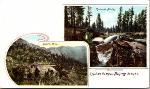 Postcard Hydraulic Mining and Quartz Mine Typical Oregon Mining Scenes