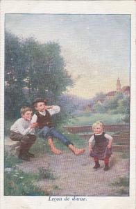 Young Children In Costume Dancing Lecon de danse 1908