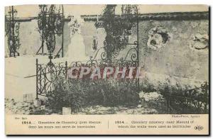 Old Postcard 1914 Cemetery near Chambry Meaux whose walls were used as barric...