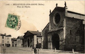 CPA Belleville-sur-Saone - Place de l'Eglise (1036572)