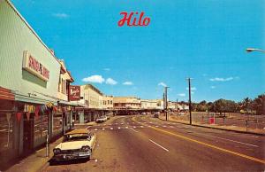 Hilo Hawaii Street Scene Store Fronts Vintage Postcard K55057