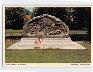 Postcard Memorial to the Minutemen Lexington Massachusetts USA