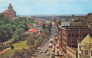 Hot Springs AR National Park Central Ave. Old Cars Buses Aerial View, Postcard