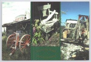 State View~Wagon Chair & Wheel Yukon Alaska Border~Continental Postcard