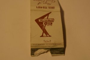 Merricka's Food Joliet Illinois 20 Strike Matchbook Cover